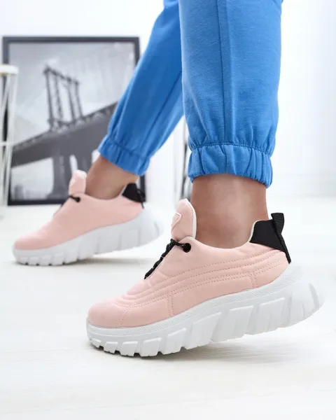 Resti Light pink women's fabric sports shoes Riotay- Footwear