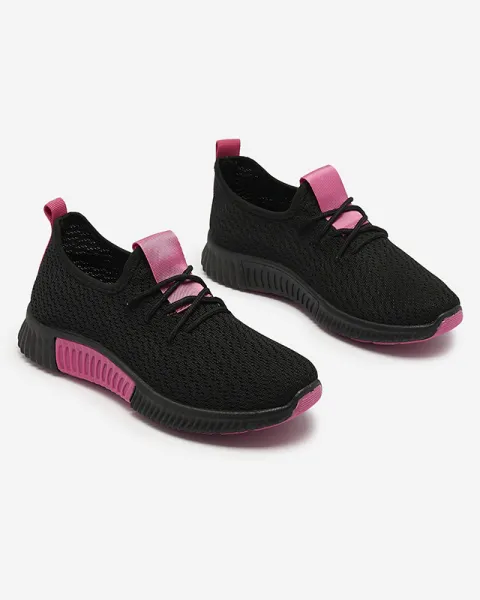 Resti Black women's sports shoes with fuchsia inserts Keteti - Footwear