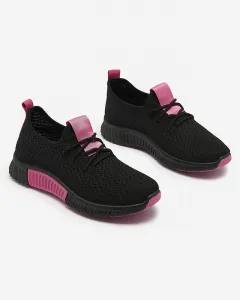 Resti Black women's sports shoes with fuchsia inserts Keteti - Footwear