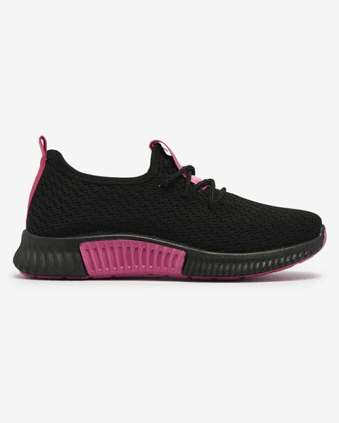 Resti Black women's sports shoes with fuchsia inserts Keteti - Footwear
