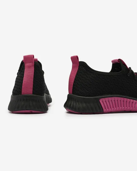 Resti Black women's sports shoes with fuchsia inserts Keteti - Footwear