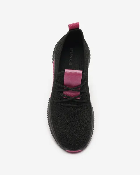 Resti Black women's sports shoes with fuchsia inserts Keteti - Footwear