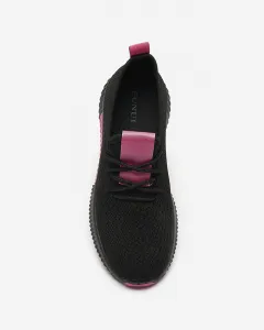 Resti Black women's sports shoes with fuchsia inserts Keteti - Footwear