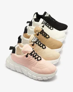 Resti Light pink women's fabric sports shoes Riotay- Footwear