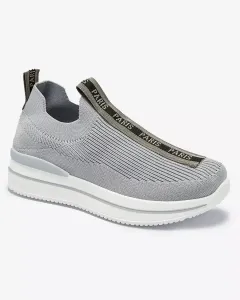 Resti Women's slip-on sports shoes with lettering in gray Cerppa- Footwear