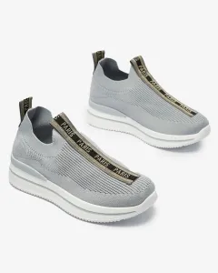 Resti Women's slip-on sports shoes with lettering in gray Cerppa- Footwear
