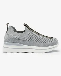Resti Women's slip-on sports shoes with lettering in gray Cerppa- Footwear