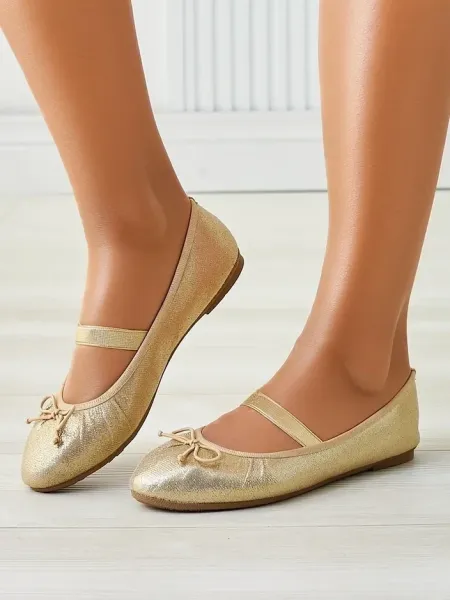 Resti Shiny women's ballet flats with a bow and elastic Safte