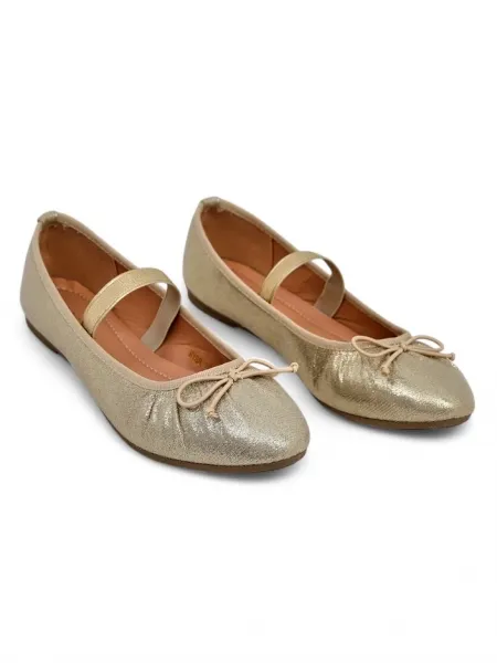 Resti Shiny women's ballet flats with a bow and elastic Safte