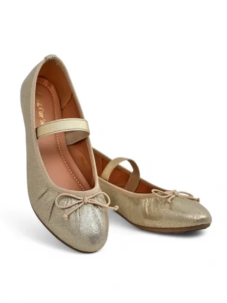 Resti Shiny women's ballet flats with a bow and elastic Safte