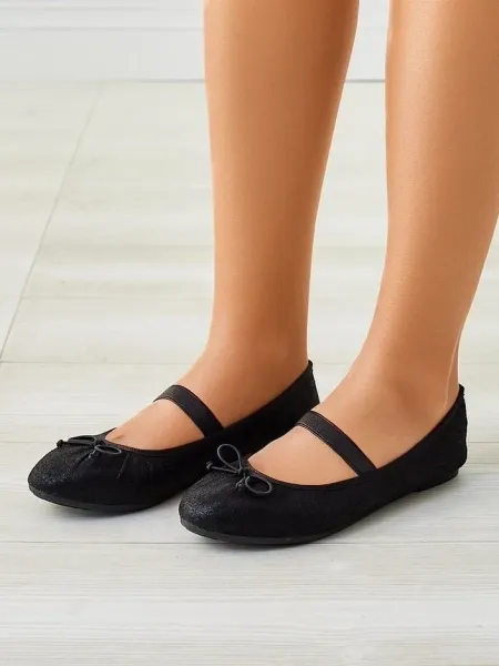 Resti Shiny women's ballet flats with bow and elastic Safte