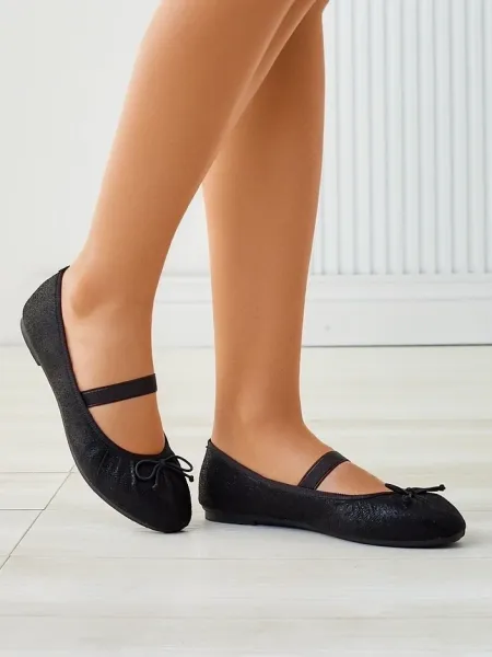 Resti Shiny women's ballet flats with bow and elastic Safte