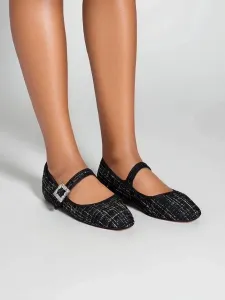 Resti Women's checked ballerinas with a buckle and strap Riffos