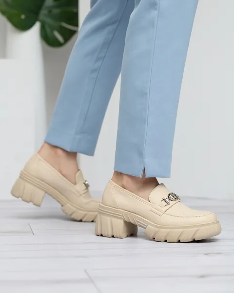 Resti Beige women's shoes on a massive Terima sole - Footwear
