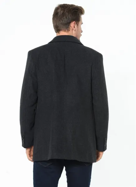 PLT8206 DEWBERRY MEN'S COAT-PATTERNED ANTHRACITE