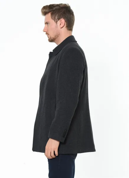 PLT8206 DEWBERRY MEN'S COAT-PATTERNED ANTHRACITE