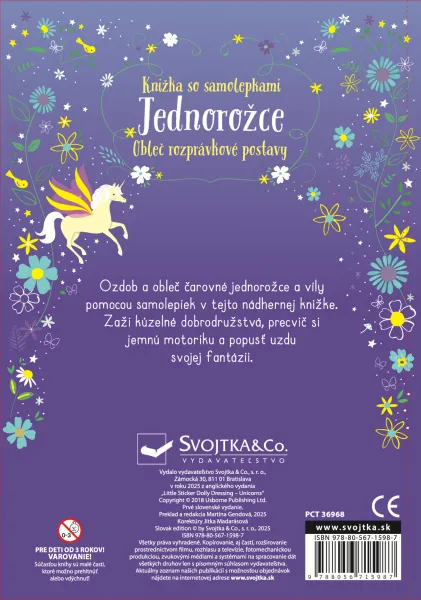 Jednorožce - Knižka so samolepkami
