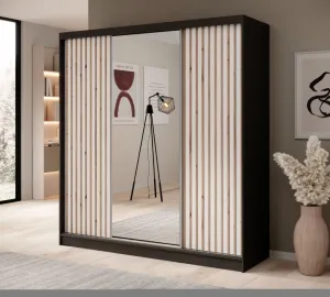 ArtAdrk Šatníková skriňa IDA | čierna / biela 200 cm