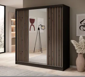 ArtAdrk Šatníková skriňa IDA | čierna / čierna 200 cm