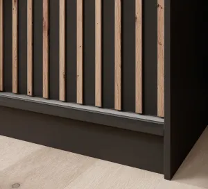 ArtAdrk Šatníková skriňa IDA | čierna / čierna 200 cm