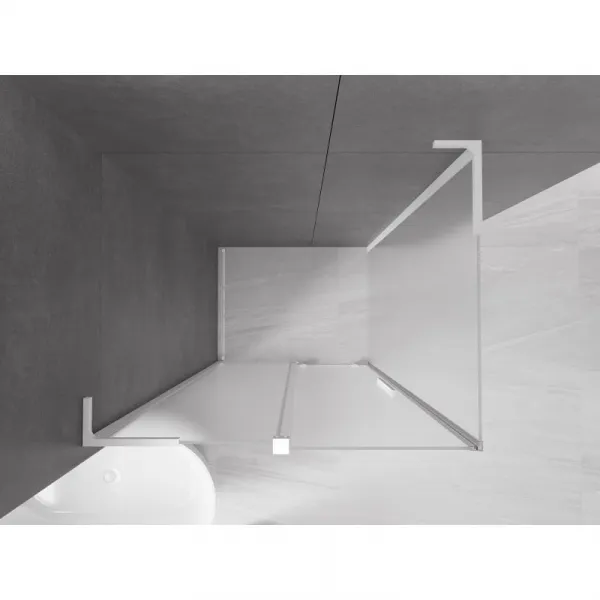 MEXEN/S - Velar L sprchovací kút, posuvné dvere 100 x 70, dekor, biela 871-100-070-33-20