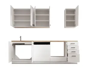 ArtAdrk Kuchynská linka BUBBLE | 180 - 240 cm biela