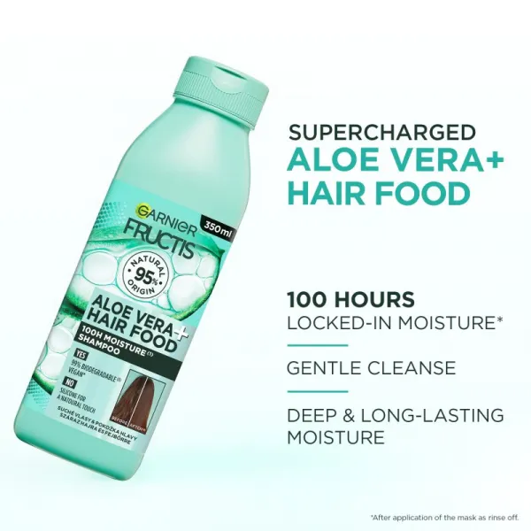 Garnier Fructis Aloe Vera Hair Food hydratačný šampón pre normálne až suché vlasy 350 ml