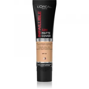 L’Oréal Paris Infallible 32H Matte Cover dlhotrvajúci zmatňujúci make-up SPF 25 odtieň 145 (Warm Undertone) 30 ml