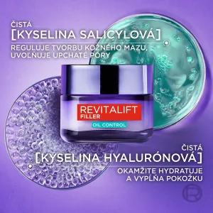 L’Oréal Paris Revitalift Filler Oil Control hĺbkovo hydratačný krém pre mastnú a zmiešanú pleť 50 ml