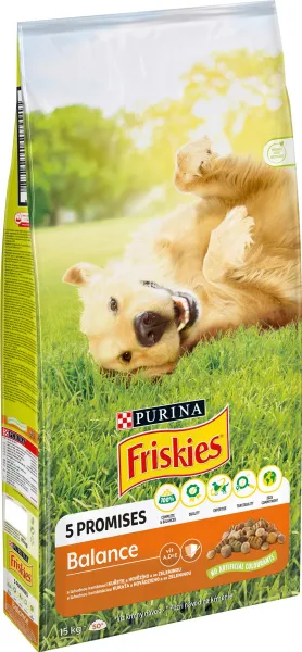 Purina Granule pre psov Friskies Balance s kuracím a zeleninou 15 kg