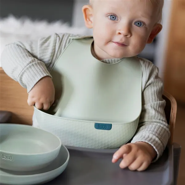 LOVI Tableware Set with Cup jedálenská sada Pistachio 3 ks