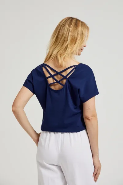 Marisse Women's Blouse L-Ts-4419 Navy