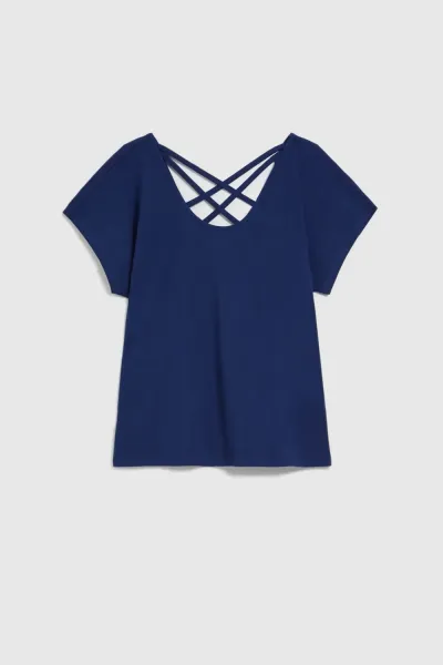 Marisse Women's Blouse L-Ts-4419 Navy