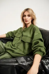 Marisse Women's Sweatshirt L-Bl-4311 Khaki