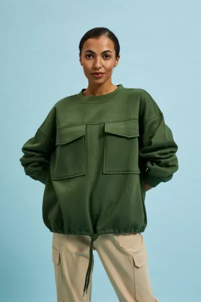 Marisse Women's Sweatshirt L-Bl-4311 Khaki
