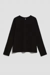 Marisse Black Blouse With Lace On The Sleeves