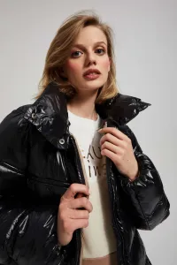 Marisse Short Quilted Black Jacket With A Hood