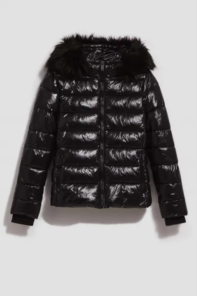Marisse Quilted Jacket With A Fur Hood