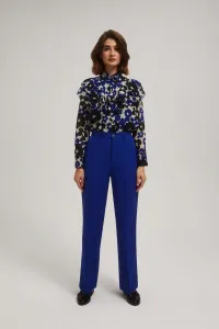 Marisse Blue Wide-Leg Creased Trousers