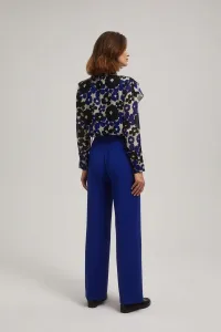 Marisse Blue Wide-Leg Creased Trousers