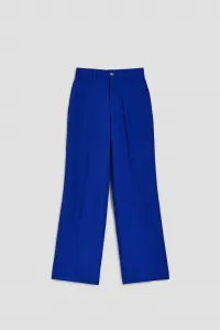 Marisse Blue Wide-Leg Creased Trousers