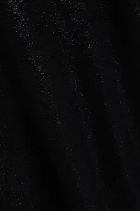 Marisse Elegant V-Neck Blouse Made Of Shiny Black Fabric