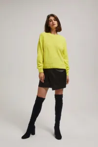 Marisse Lime Round Neck Sweater