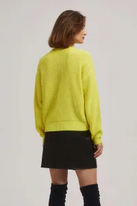 Marisse Lime Round Neck Sweater