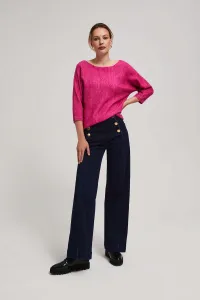 Marisse Fuchsia Sweater With 3/4 Sleeves