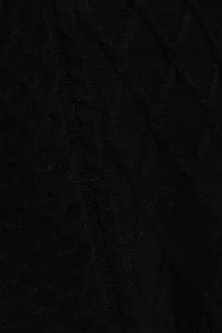 Marisse Black Long Sleeve Sweater With Decorative Weave