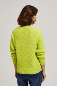 Marisse Lime V-Neck Sweater
