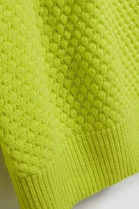 Marisse Lime V-Neck Sweater