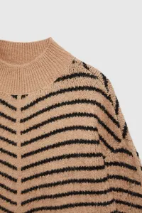 Marisse Beige And Black Striped Sweater