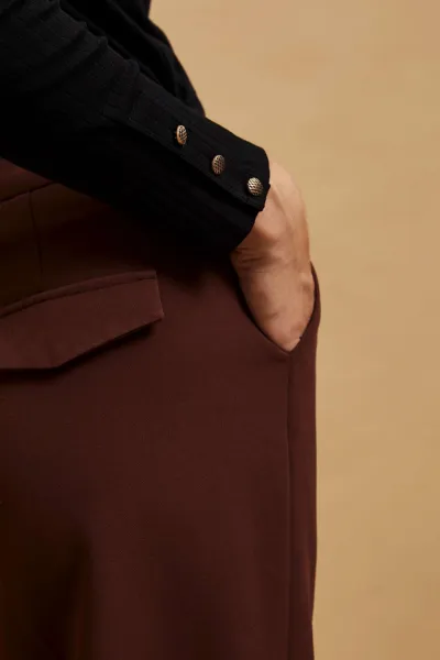 Marisse Brown Creased Trousers